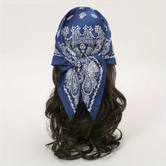Paisley Print Bandana Silk Satin Square Scarf Neckerchief