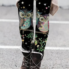  Casual Pants Women's Plus Floral & Animal Print Leggings