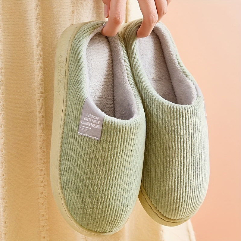 Women's Plush Lined Slippers Warm Winter Indoor Bedroom Fuzzy Shoes