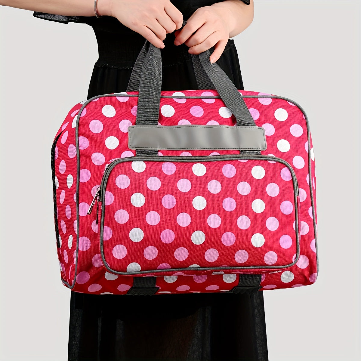 Dot Printed Sewing Machine Bag Waterproof Dustproof Handbag