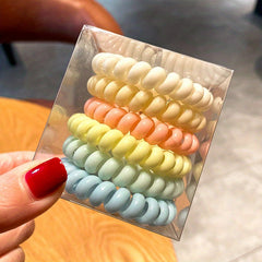 6pcs Spiral Hair Tie Elastic Hair Ropes Women Head Ropes Daily Hair Accessories