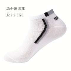 5 Pairs Men's Thin Boat Socks for Outdoor Running & Cycling