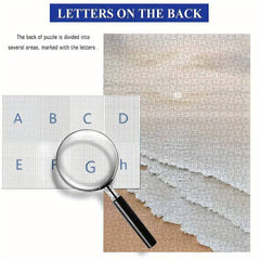 Serene Beach Sunset Large Square Jigsaw Puzzle