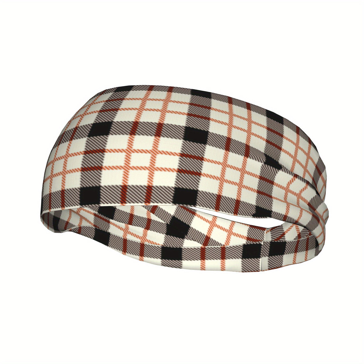 Check Plaid Headband & Pattern Stretchy Fabric Comfort Fit