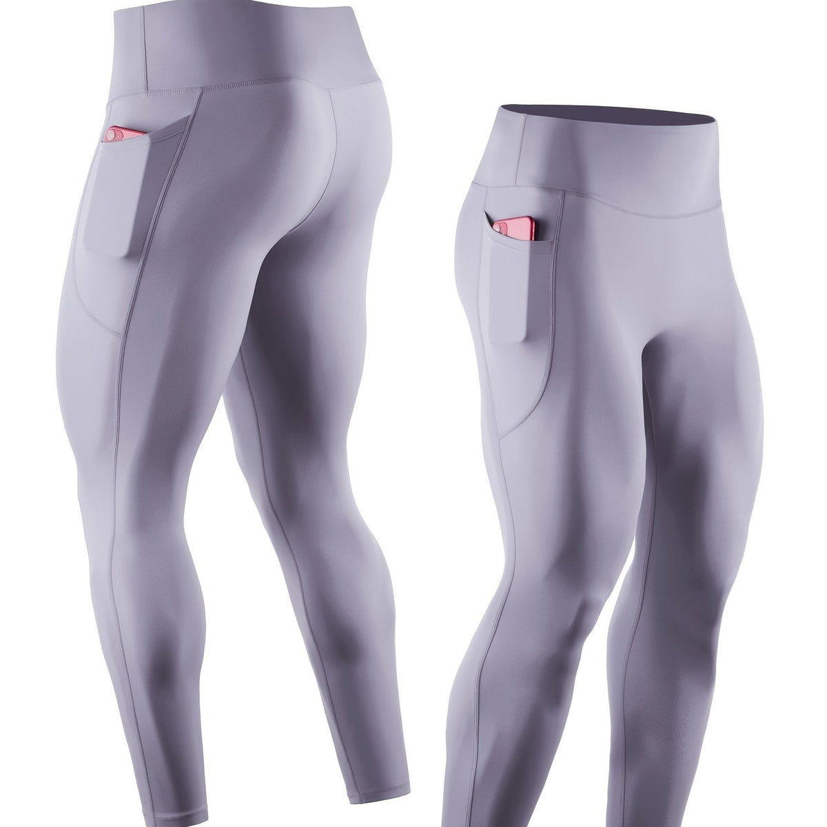 Men's High Waist Compression Sports Leggings Quick Dry Pants