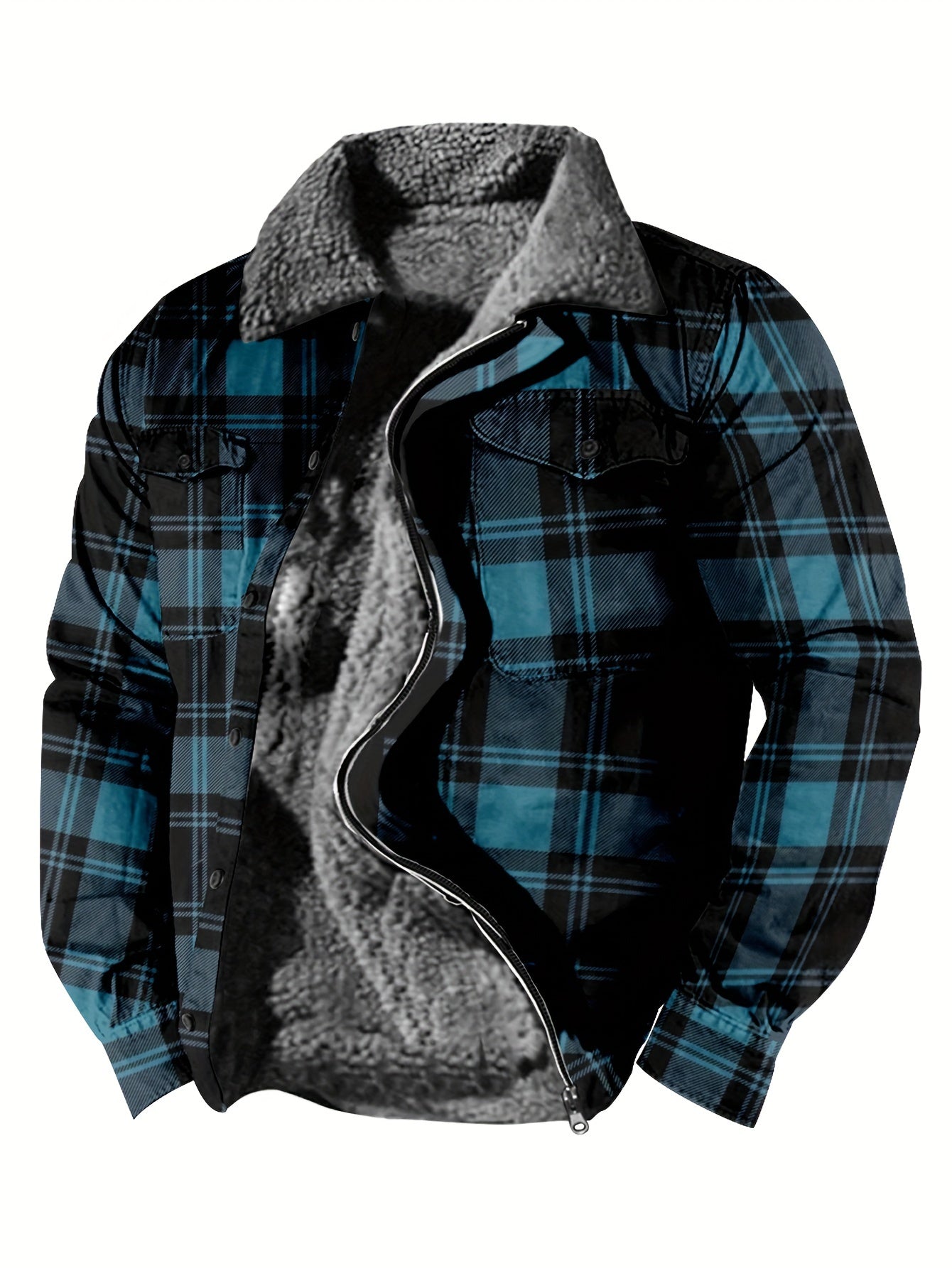 Men's Plush Lapel Thick Winter Jacket