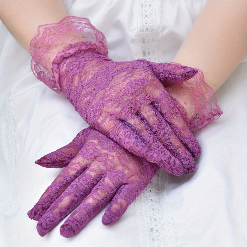 Lace Gloves Women Short Wedding Bridal Gloves