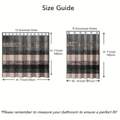Gray Pink Stripe Shower Curtain with Plastic Hooks