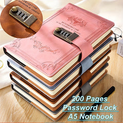 Retro Password Diary With Lock & Thick Journal Book