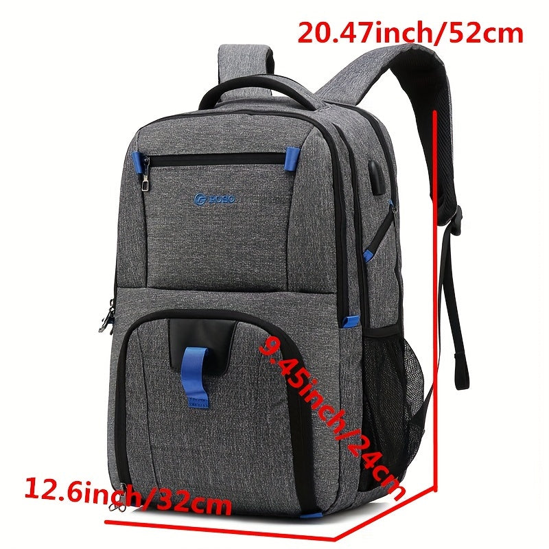 Men's Large Capacity Backpack with USB Charging Port