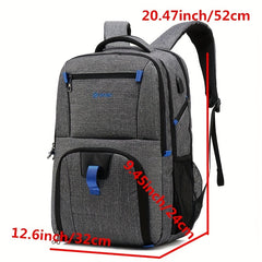 Men's Large Capacity Backpack with USB Charging Port