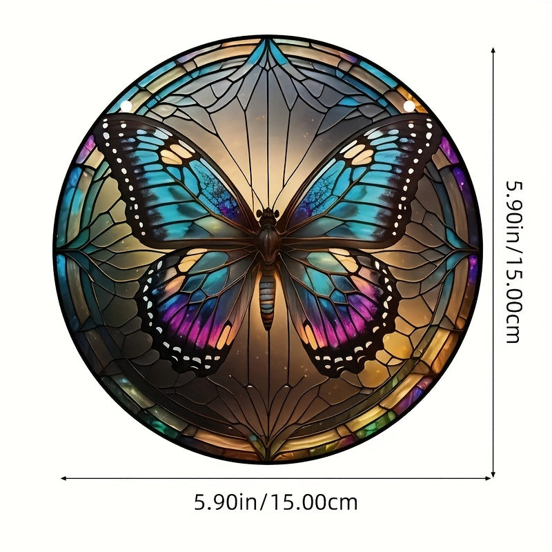 Plastic Butterfly Suncatcher Stained Glass Window Hanging