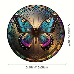 Plastic Butterfly Suncatcher Stained Glass Window Hanging