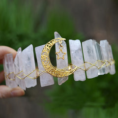 Citrine Moon Witchy Crystal Comb Mermaid Elven Hair Pin