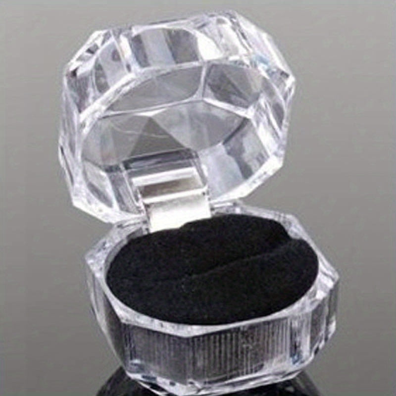 20 Pcs Plastic Ring Boxes Crystal Earrings Jewelry Storage Wedding Proposal