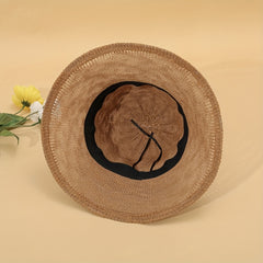 Hollow Crochet Casual Sun Hat Breathable Solid Bucket Hat Lightweight Travel
