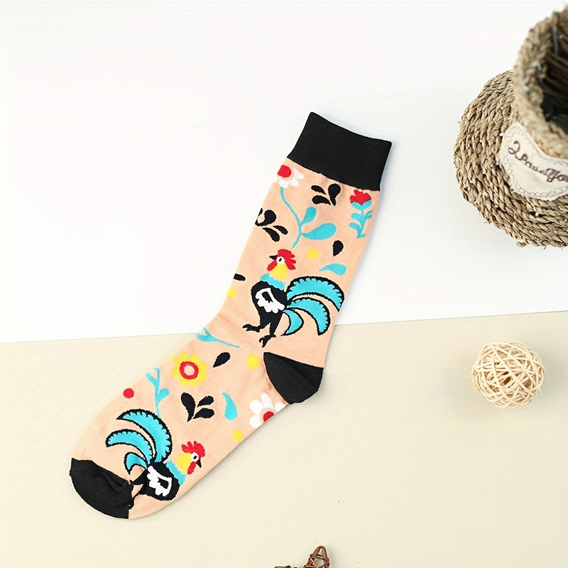 Rooster Print Socks Comfy Mid Tube Women's Stockings