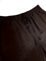  Solid Elastic Drawstring High Rise Tapered Leg Pants