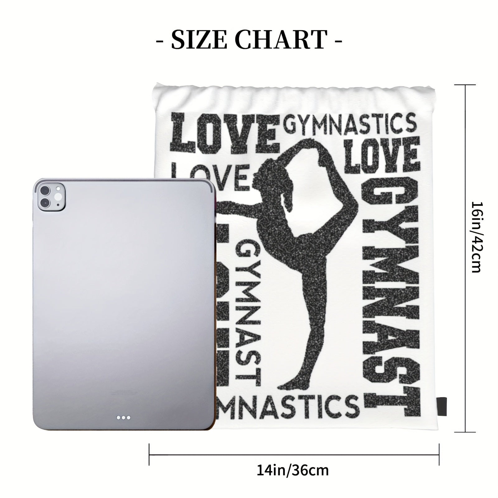 Love Gymnastics Gymnast Drawstring Backpack Outdoor Lightweight Bag
