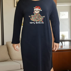  Christmas Lounge Dress Women's Sleep Dress