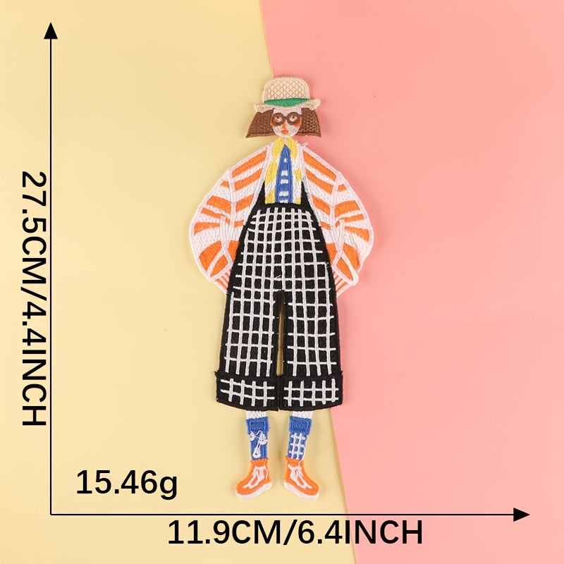 1pc Cartoon Girl Embroidery Patches Fabric Art Decor DIY Clothes Accessories