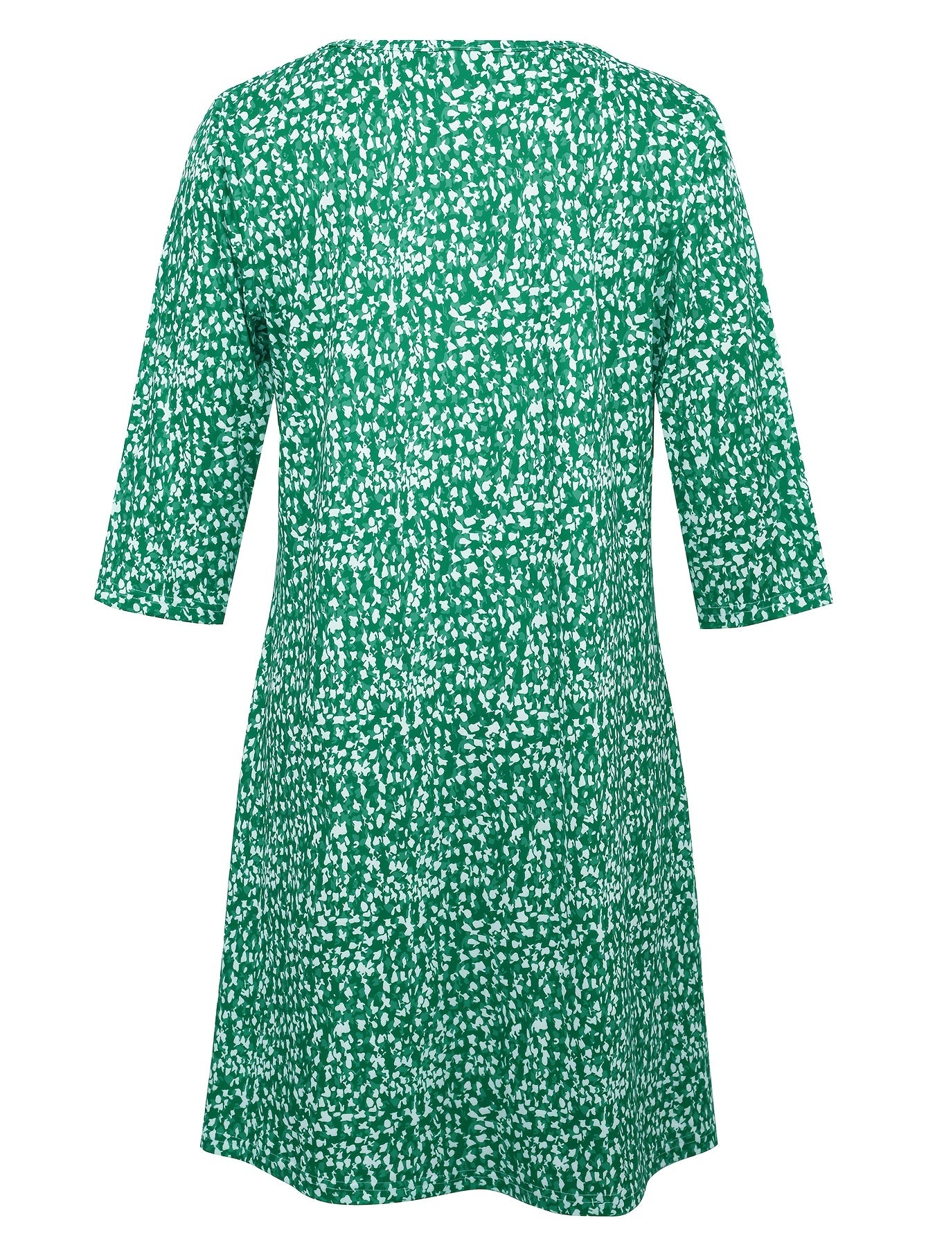  Boho Dress Women's Allover Print V Neck Slight Stretch Mini Dress
