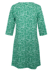  Boho Dress Women's Allover Print V Neck Slight Stretch Mini Dress