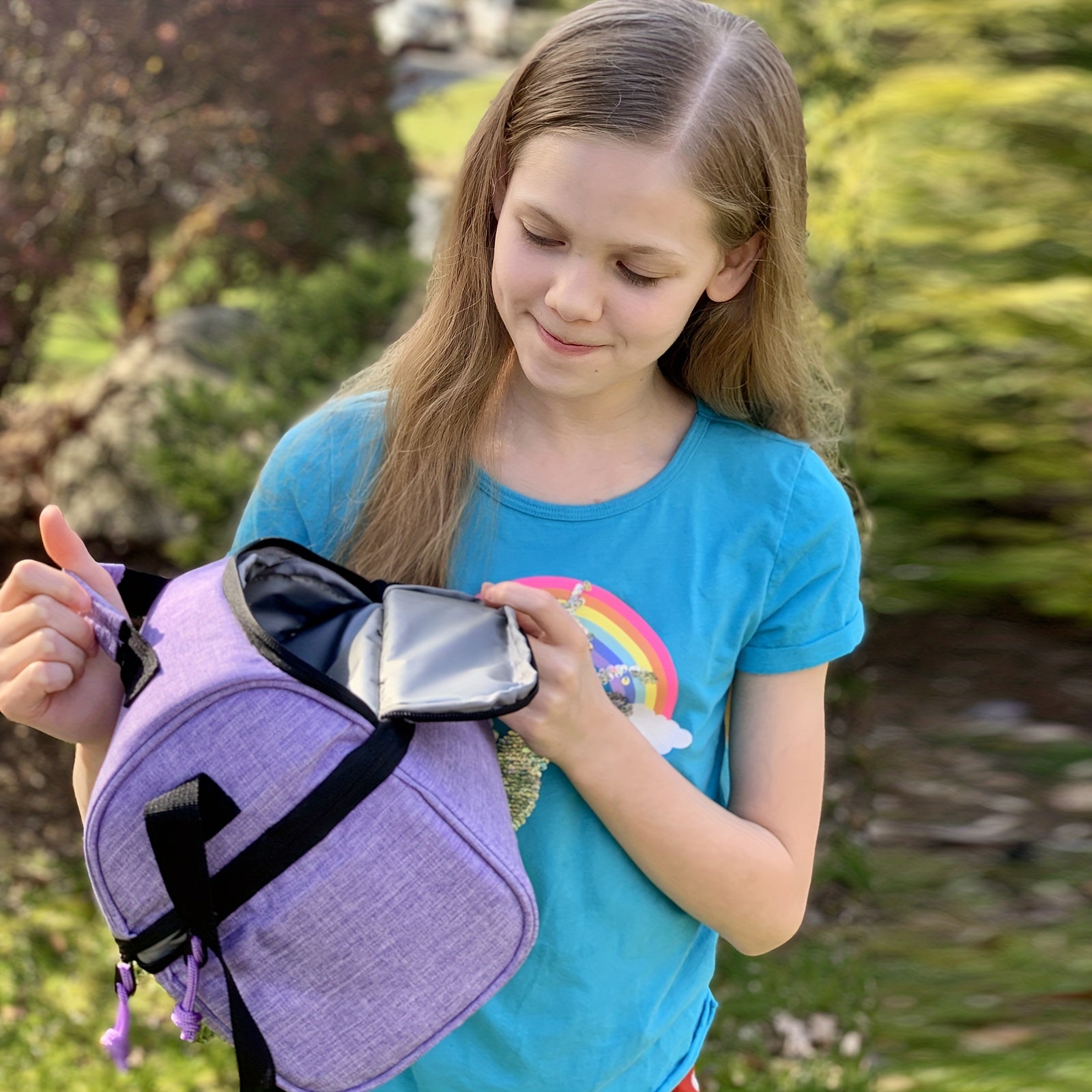 2 Compartment Lunch Bag Insulated Leakproof Shoulder Strap Work School Picnic