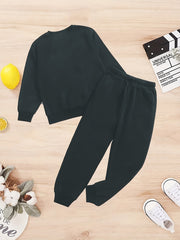 Kid's Dancing Skeleton Print Sweatshirt & Sweatpants Set