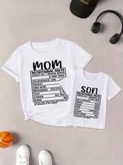 Mom & Son Nutrition Facts Tee Short Sleeve Shirts