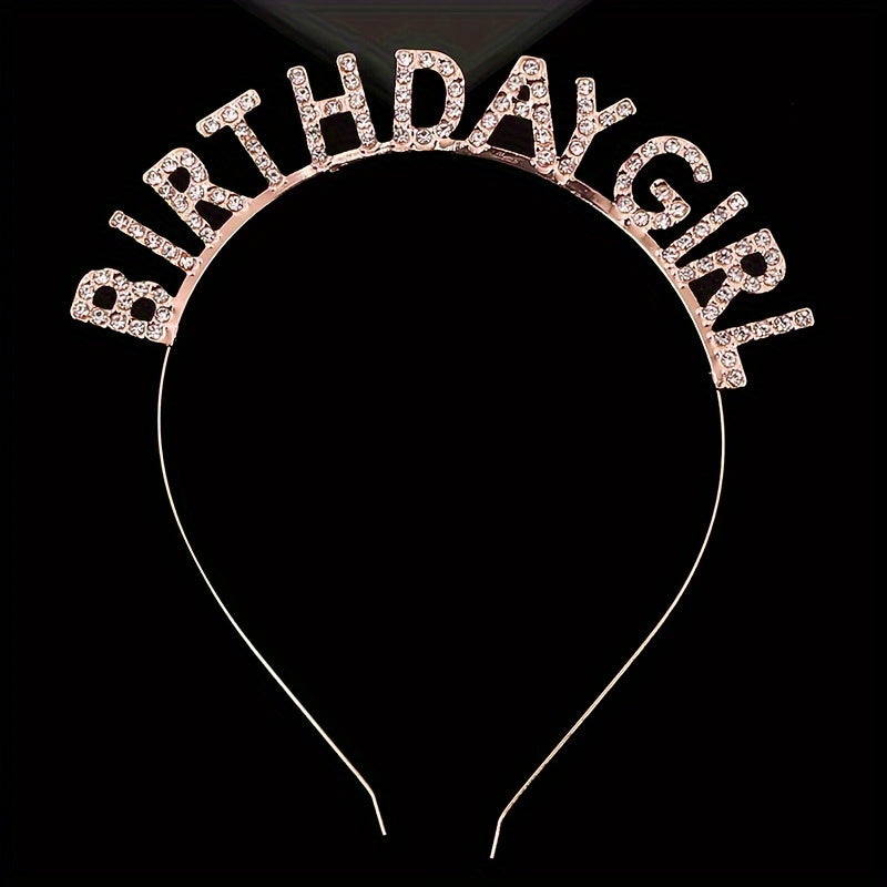 Birthday Girl Headband Tiara Happy Birthday Hair Hoop Women Girls Party Decor