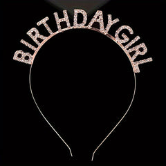 Birthday Girl Headband Tiara Happy Birthday Hair Hoop Women Girls Party Decor
