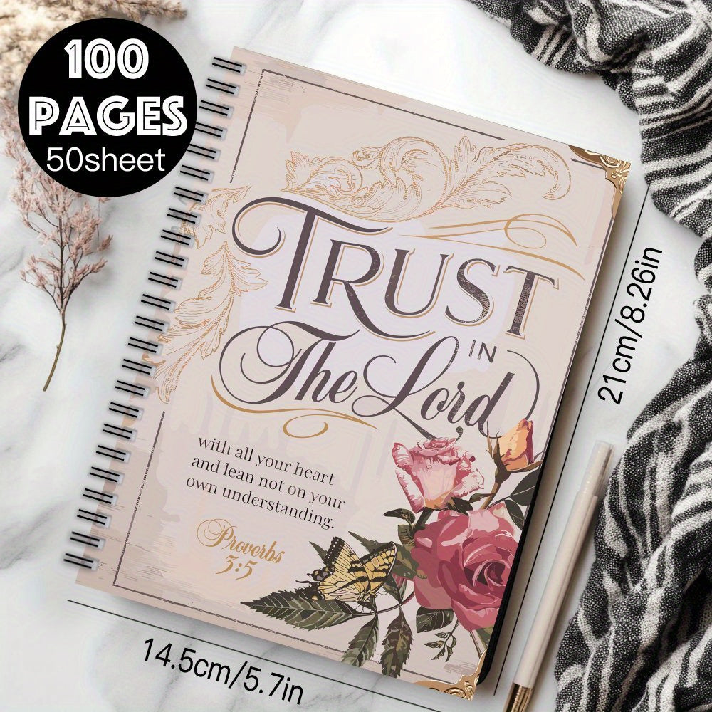 Trust in the Lord Spiral Notebook A5 Scripture Journal 100 Pages