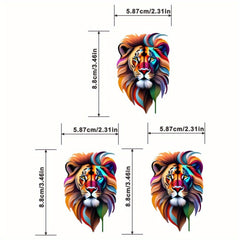 Colorful Lion Head Traveling Retro Decals Transfer Patches Heat Transfer Sticker