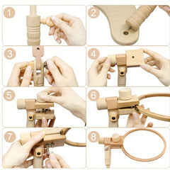 1pc Beech Wood Embroidery Hoop Bracket for Cross Stitching