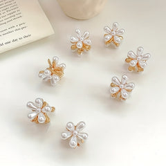 5pcs Small Pearl Hair Claw Clips Flower Bang Clips Hair Accessories