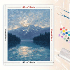 Nature Paint by Numbers Kit Tranquil Mountain Lake Painting