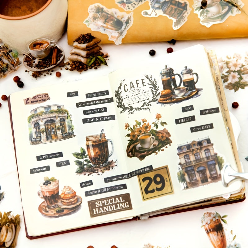 30pcs Coffee Diary Series PET Sticker Pack DIY Decoration Stickers