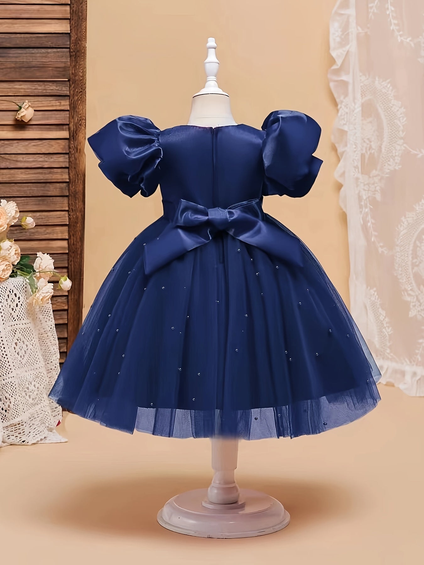 Girl's Ball Gown Princess Dress With Bow Formal Dress