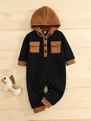 Baby's Hooded Jumpsuit Long Sleeve Romper