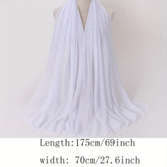 Rhinestone Hot Stamping Chiffon Scarf Solid Hijab Turban Classic Shawl