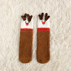 Christmas Print Socks Warm & Fuzzy Women's Stockings