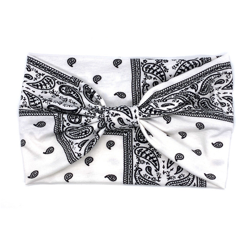 Boho Headbands Wide Knotted Hair Bands Printing Bandeau Travel Stretchy