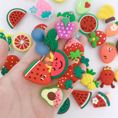 36pcs Fruit Shape Shoe Charm Resin Avocado Watermelon Shoe Buckle