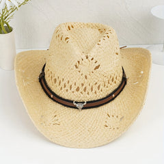 Turquoise Chain Cowboy Hat Wide Brim Travel Beach Sun Hats for Women