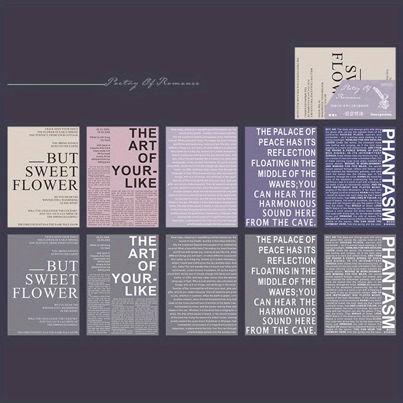 Romantic Poetry Collection Paper 20 Sheets Pack 6 Styles
