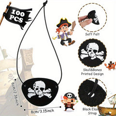10pcs Pirate Eye Mask Set for Halloween Christmas Costume Party