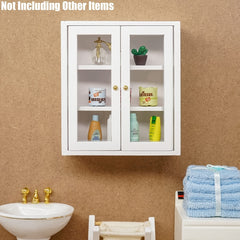 1:12 Scale Wall Mounted Cabinet with Glass Doors - Dollhouse Kit