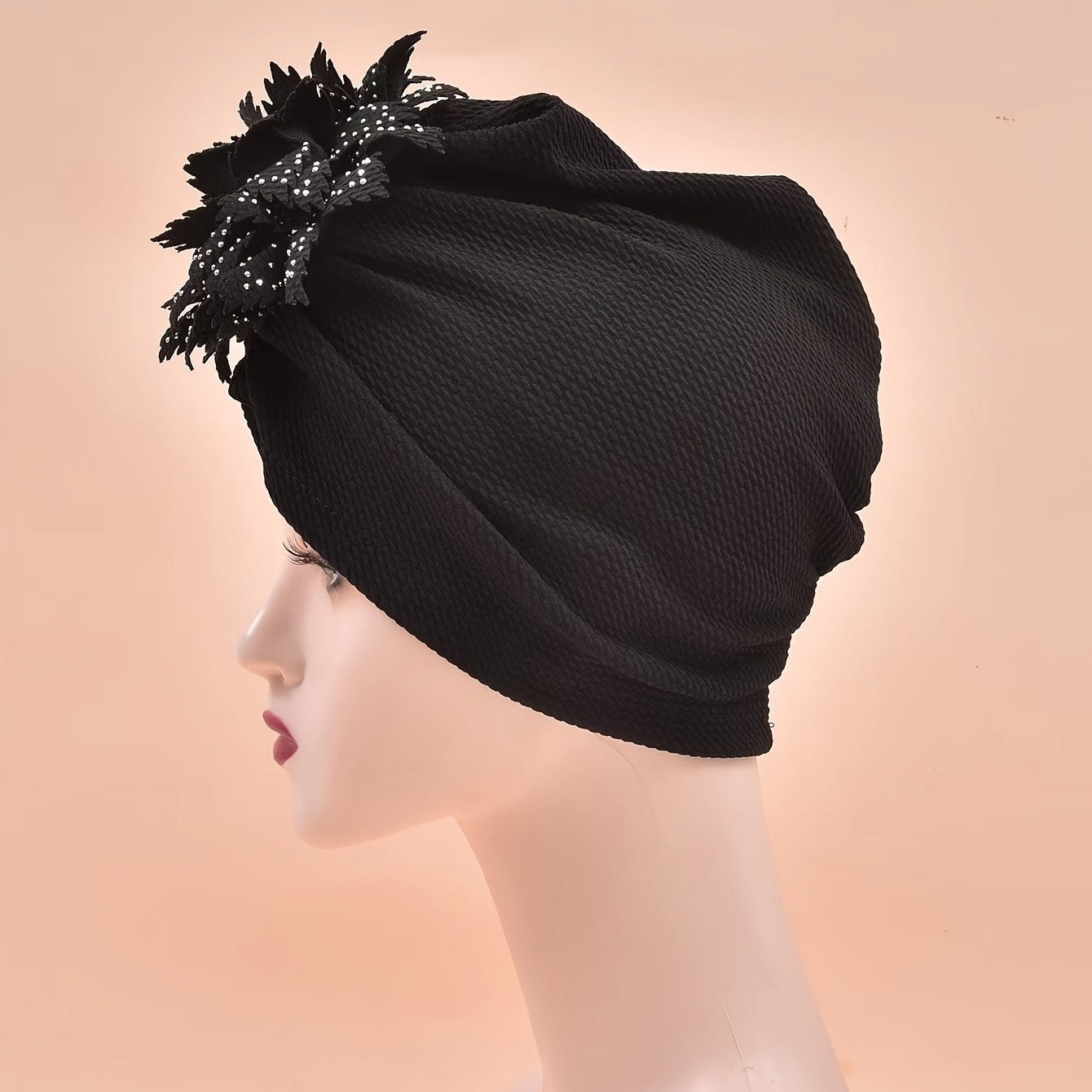 Women Hat Flower Turban Cap Bag Head Wrap Solid Hair Cap for Women