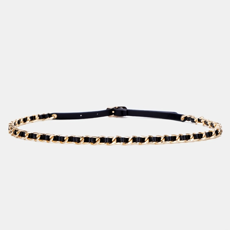 Women's Thin Waist Chain Metal Belt for Dress